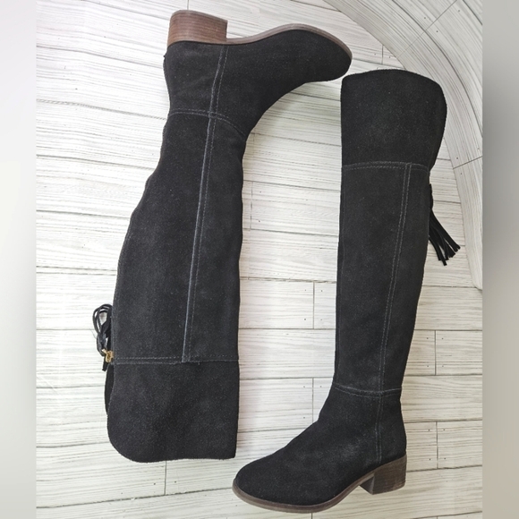 Gibson Latimer Ammelia Over the Knee Suede Boots in Black Size 6.5 - Picture 2 of 8